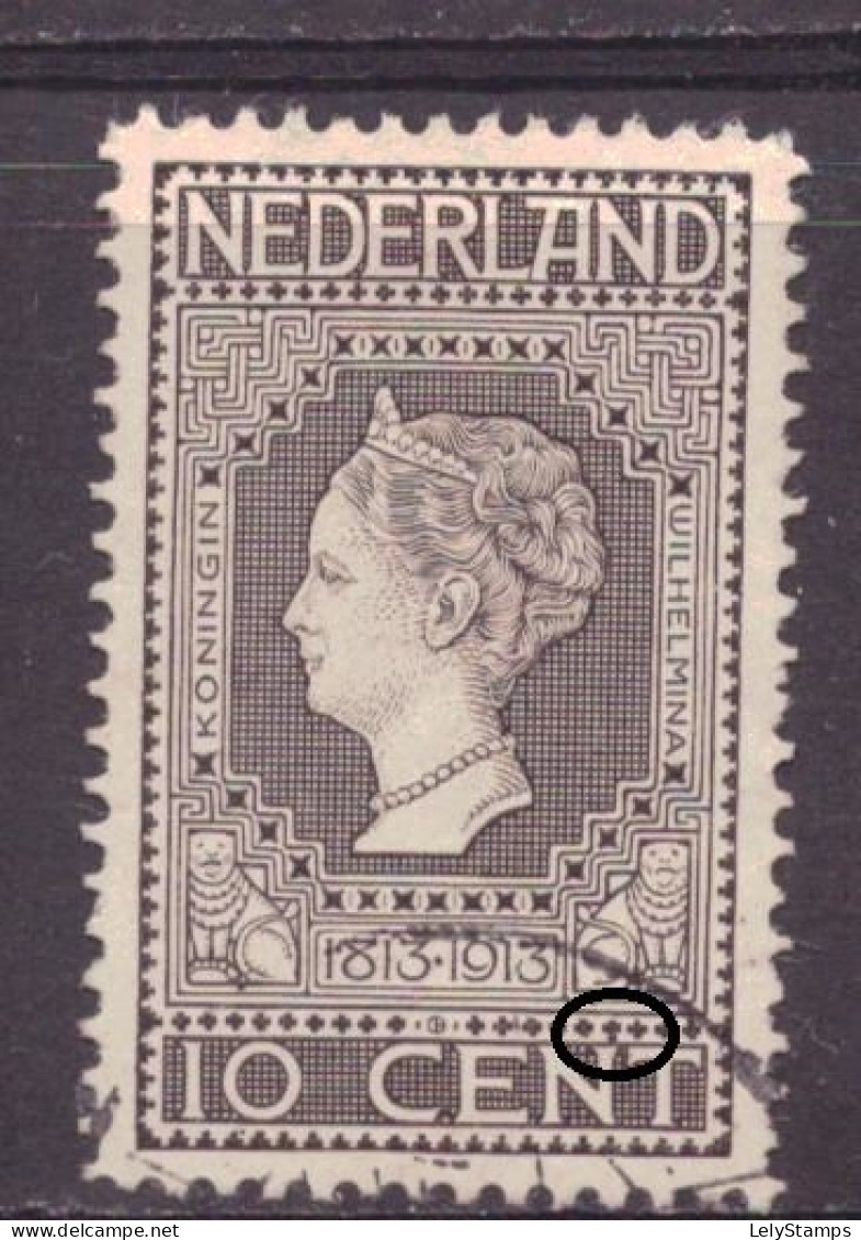 Nederland / Niederlande / Pays Bas NVPH 93 P Plaatfout Plate Error Used (1913) - Abarten Und Kuriositäten