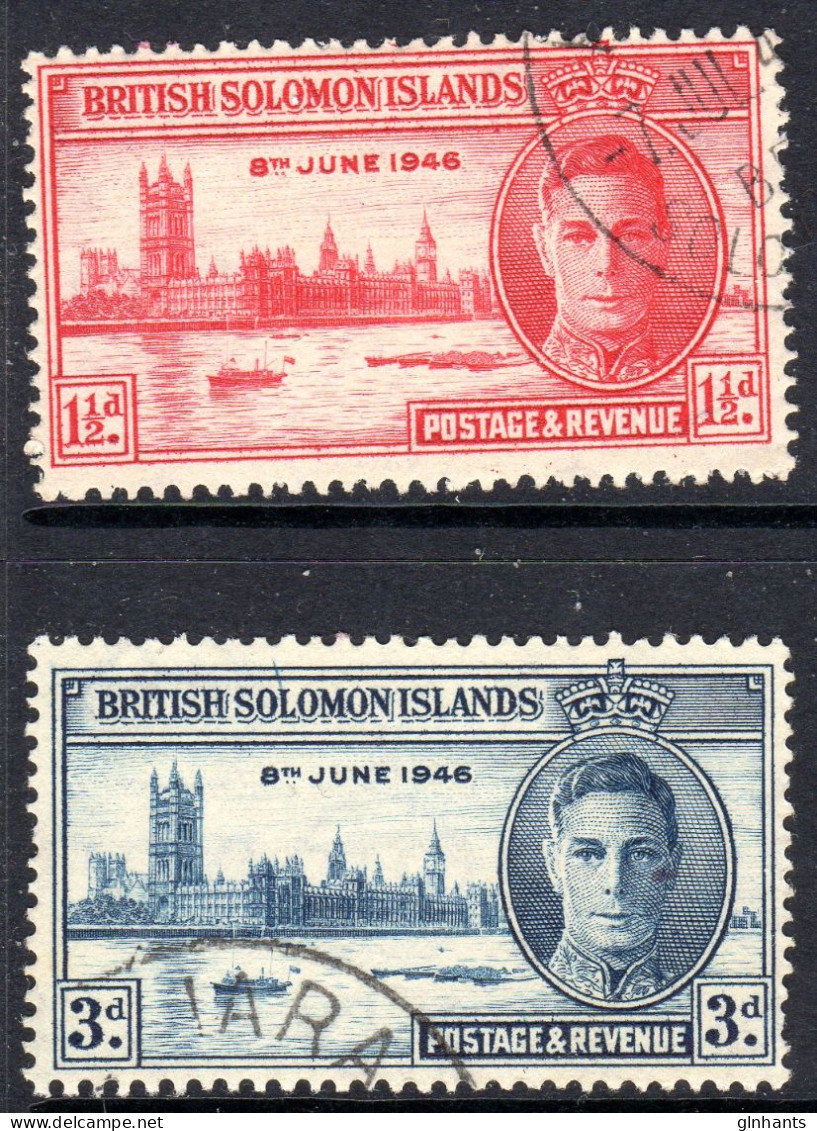 SOLOMON ISLANDS - 1946 VICTORY SET (2V) FINE USED SG 73-74 - Iles Salomon (...-1978)