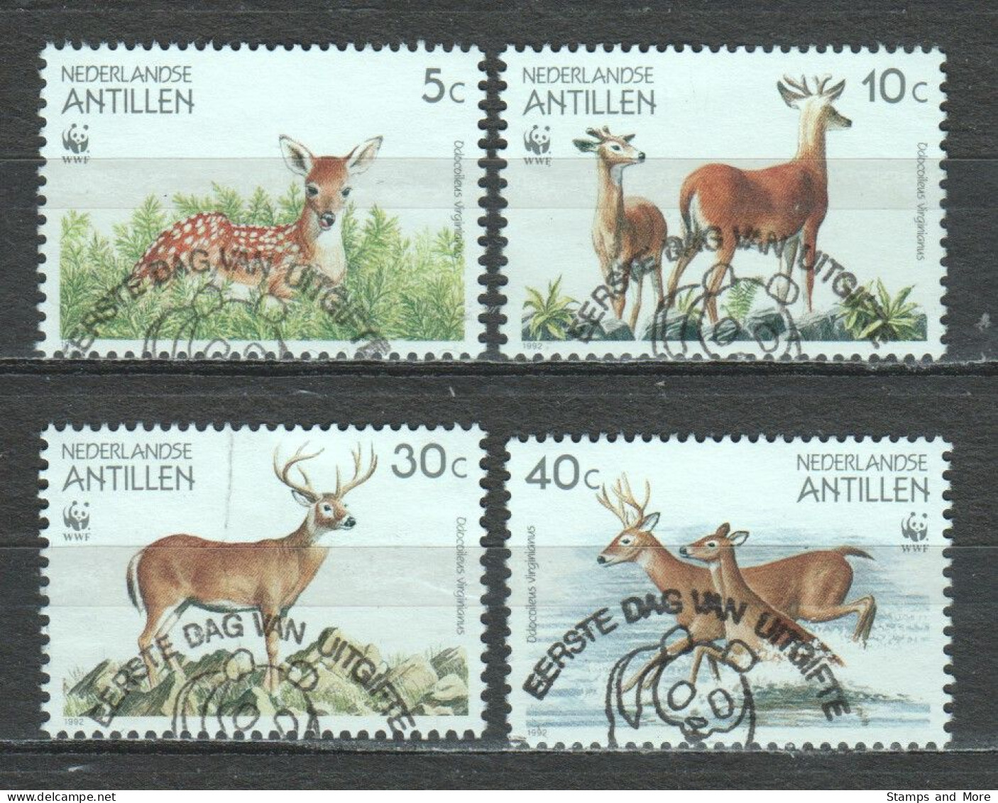 Netherlands Antilles 1992 Mi 739-742 WWF DEER - Usados