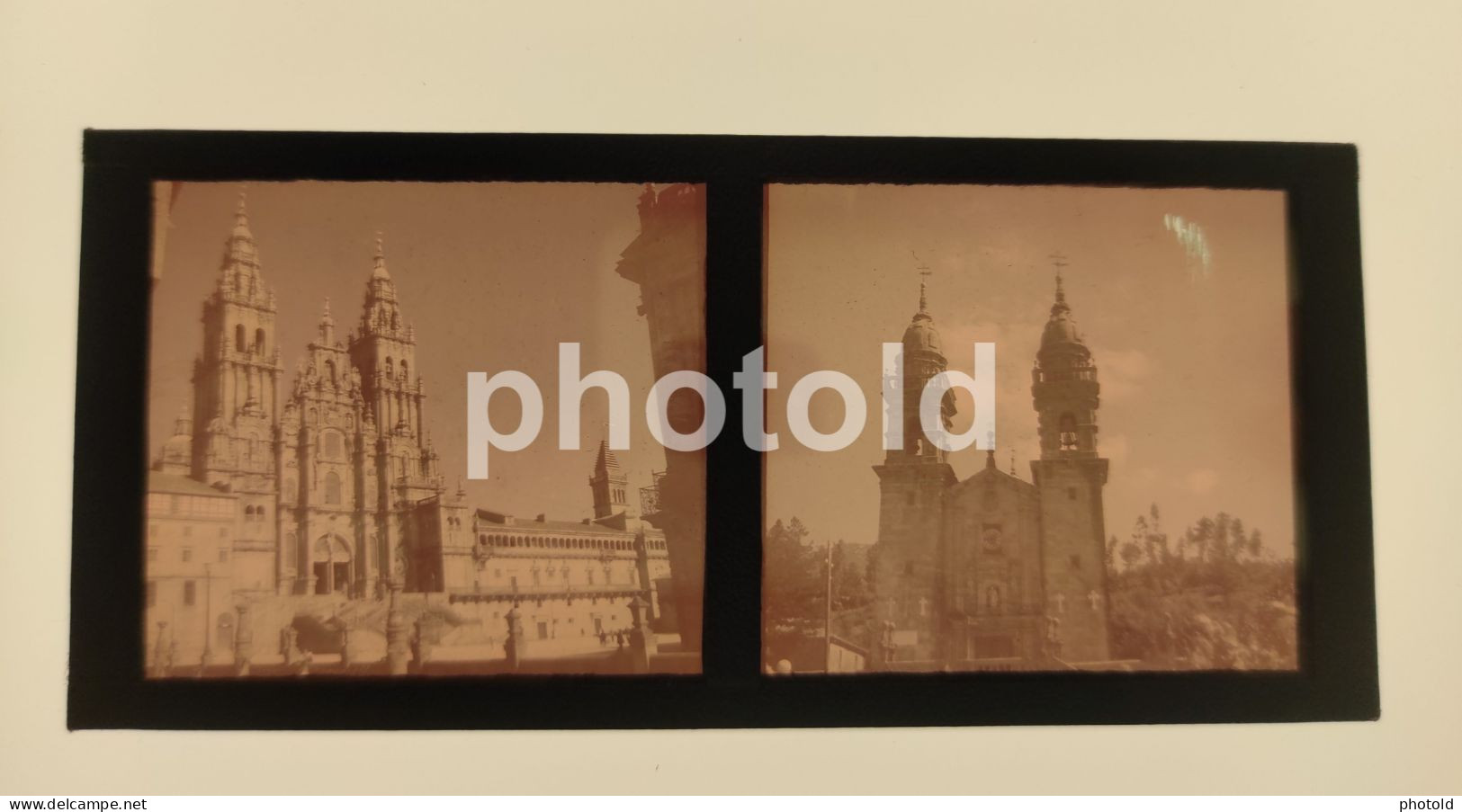 40s SANTIAGO COMPOSTELA GALICIA ESPANA SPAIN LARGE 60mm W GLASS DIAPOSITIVE SLIDE NO PHOTO FOTO - Diapositives