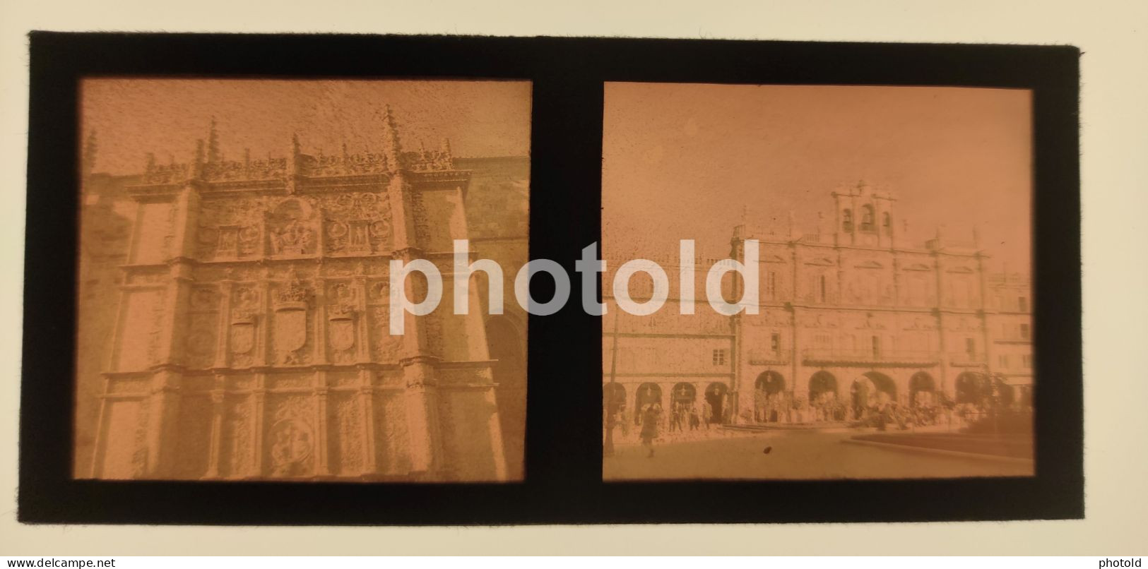 40s SALAMANCA ESPANA SPAIN LARGE 60mm W GLASS DIAPOSITIVE SLIDE NO PHOTO FOTO - Diapositives