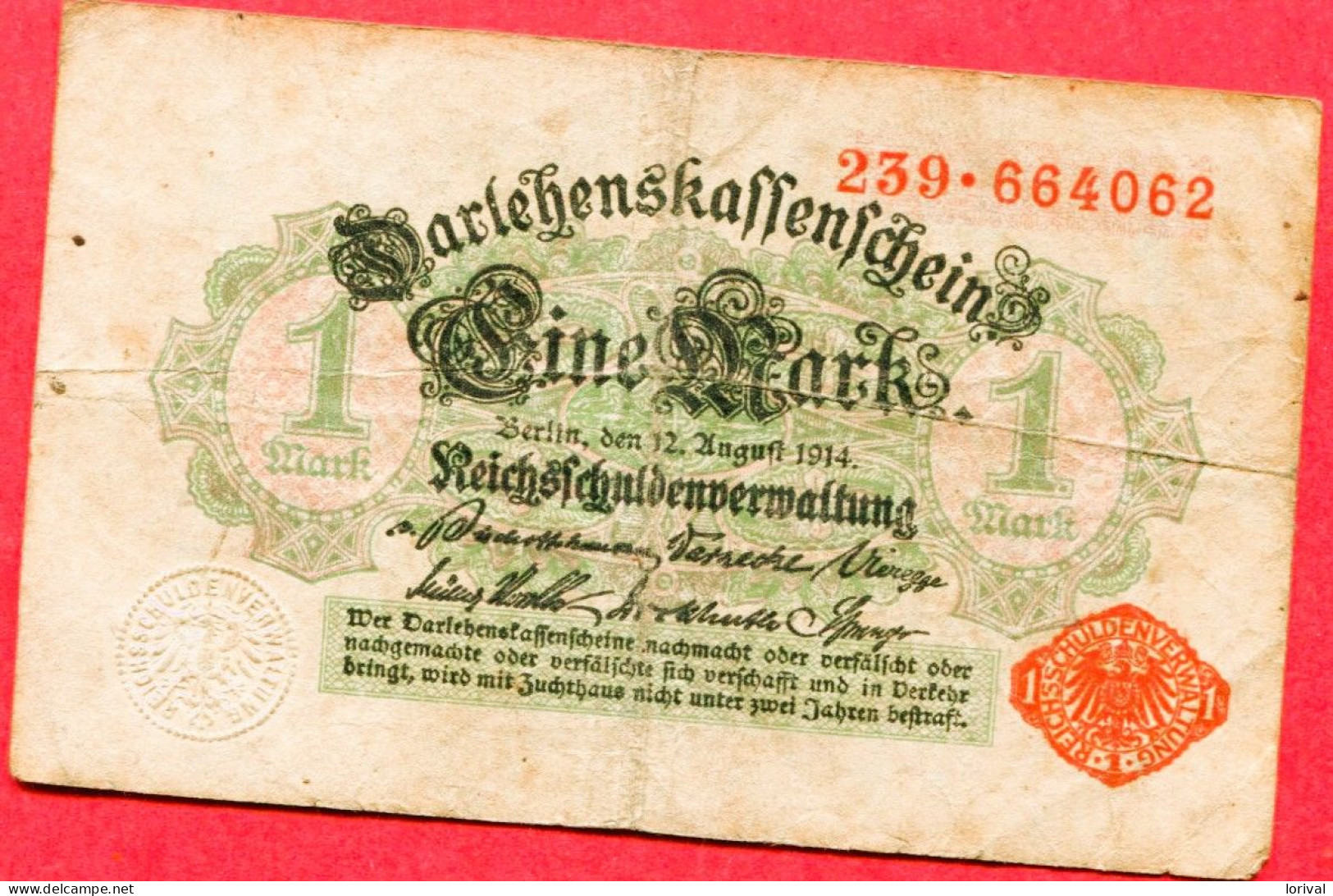 1 Mark 1914  2 Euros - Sonstige & Ohne Zuordnung