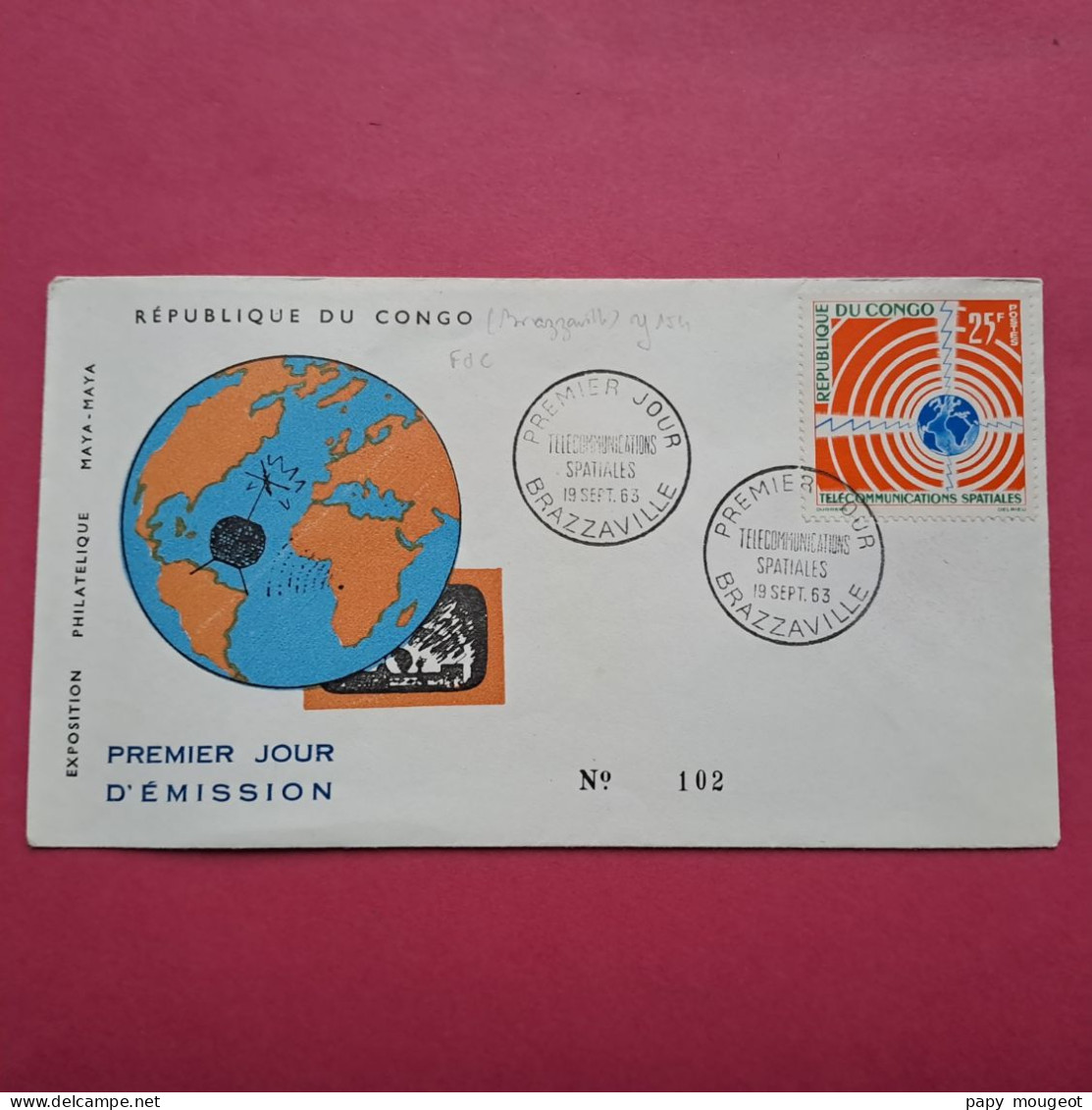 FDC - Télécommunications Spatiales - Brazzaville 19-09-1963 - FDC