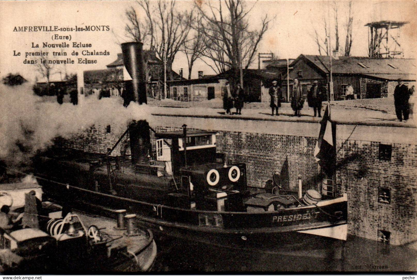 N°114503 -cpa Le Remorqueur "Président" à Amfreville Sous Les Monts - Rimorchiatori