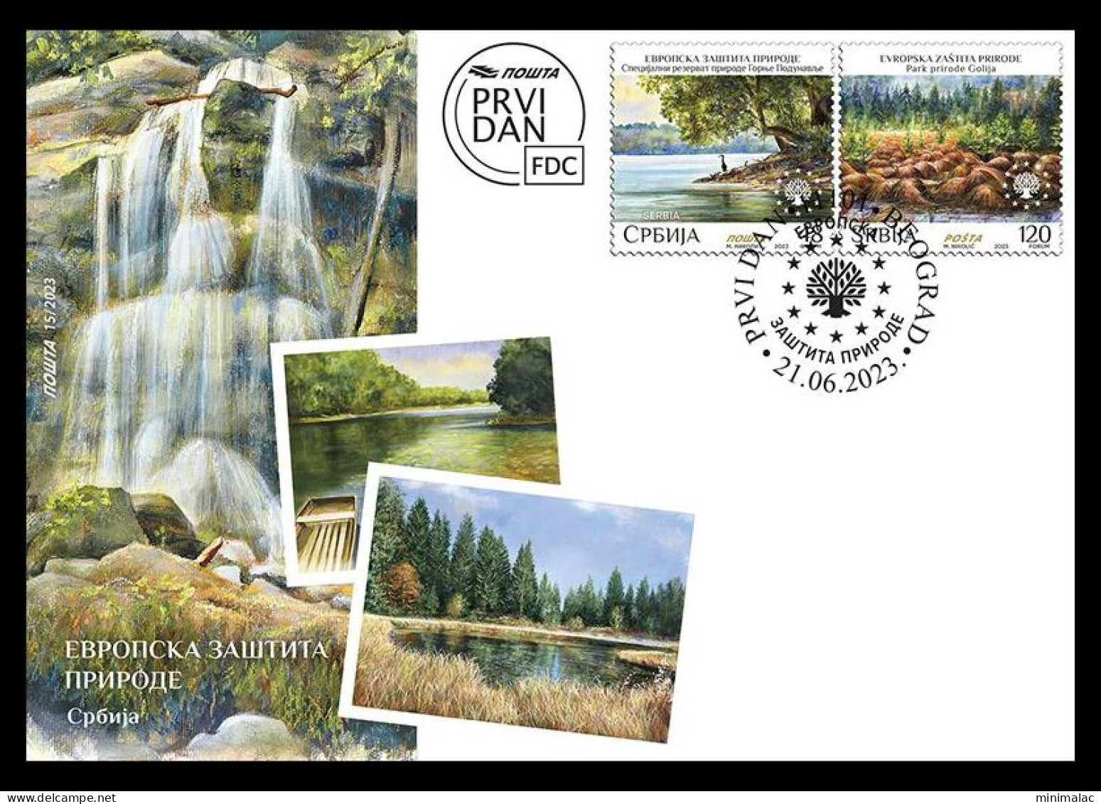 Serbia 2023 Europa Nature Protection Donau River Birds Heron Trees National Park Golija FDC, MNH - Protection De L'environnement & Climat