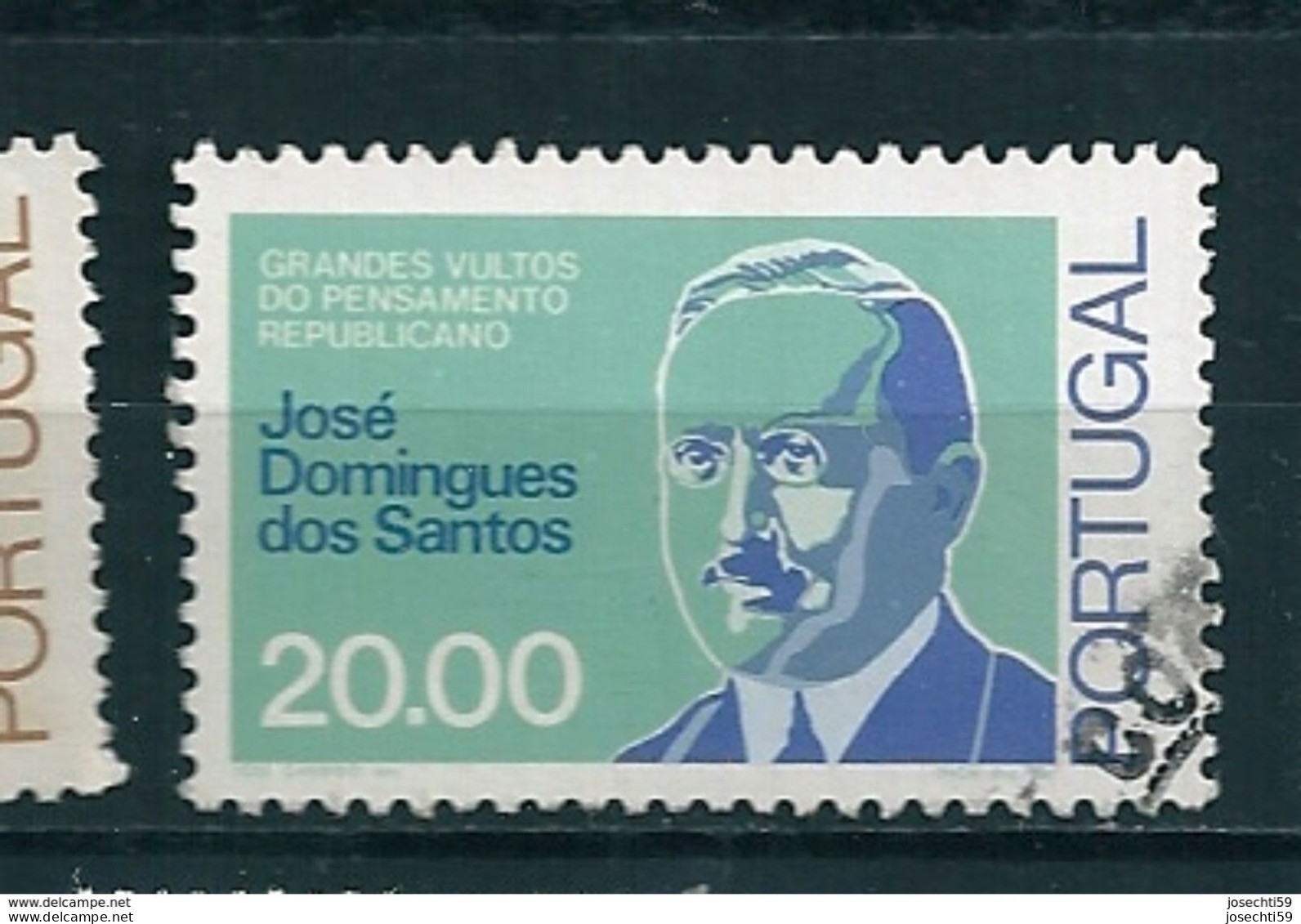 N°  1465 Portraits.Dos Santos    Timbre Portugal (1980) Oblitéré - Oblitérés