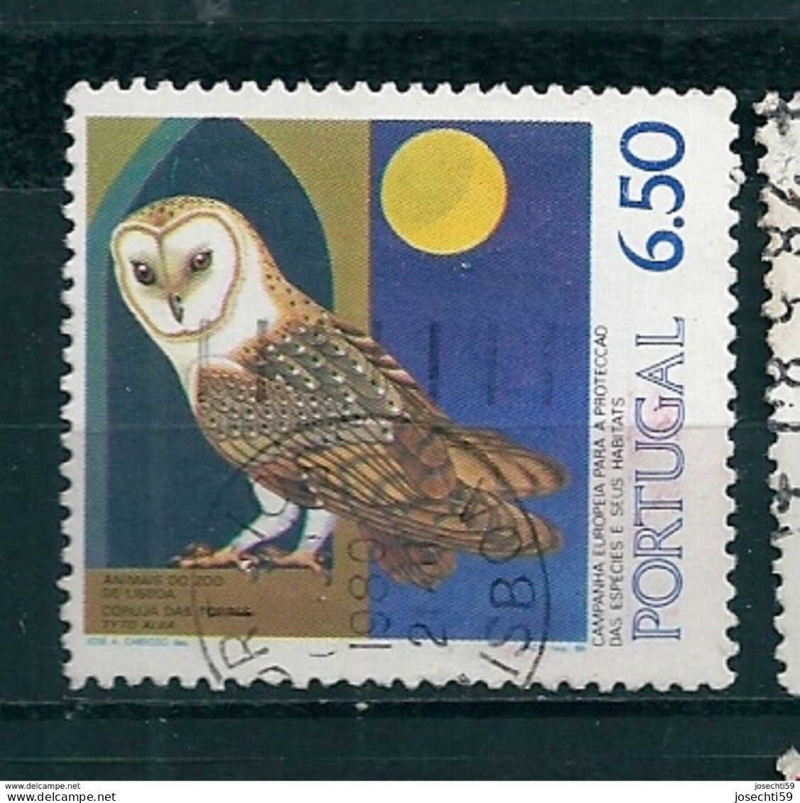 N° 1468 Chouette Protection Des Animaux   Timbre Portugal Oblitéré 1980 - Oblitérés