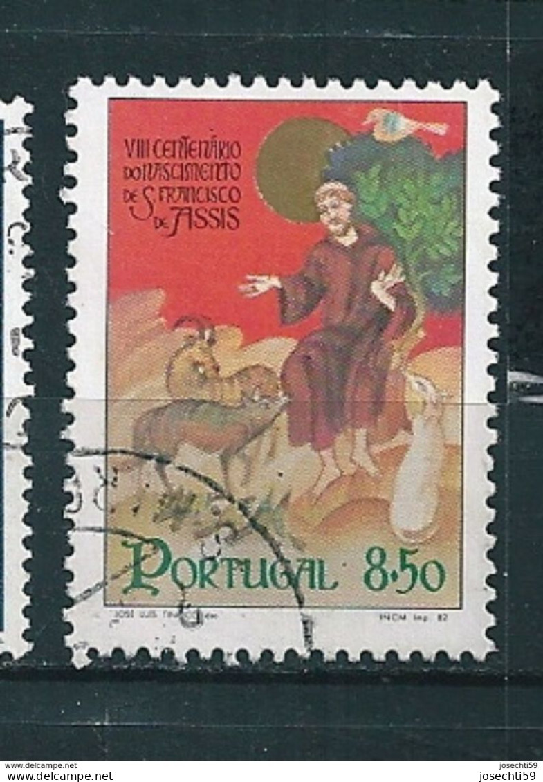 N° 1530 Le Saint Avec Les Animaux Timbre Portugal 1982 Oblitéré - Gebraucht