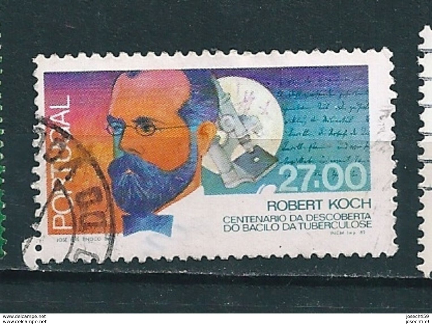 N°  1552 Robert Koch Timbre Portugal Oblitéré   Timbre Portugal Oblitéré 1982 - Oblitérés