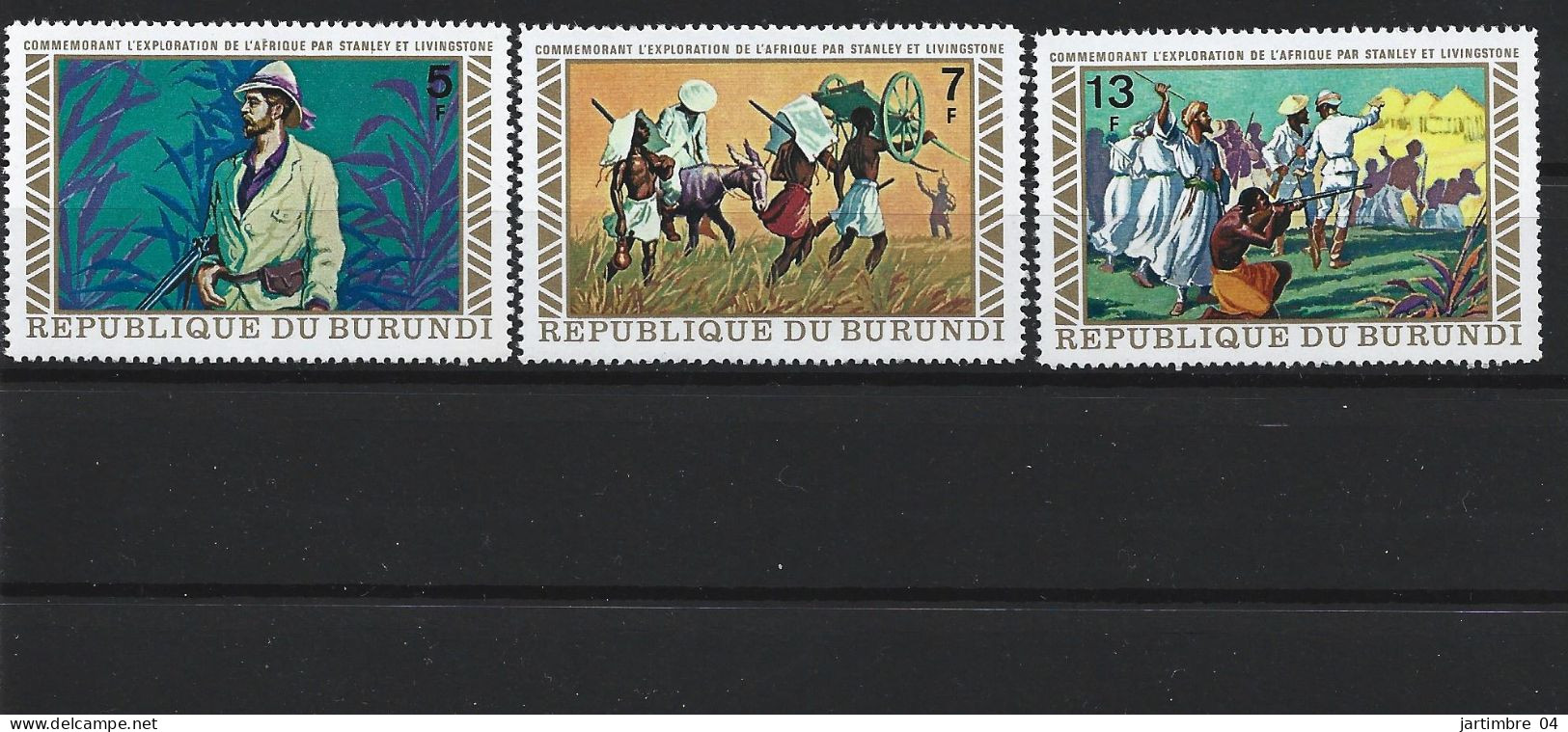 1973 BURUNDI 528-30** Explorateurs, Stanley Et Livingstone - Nuovi