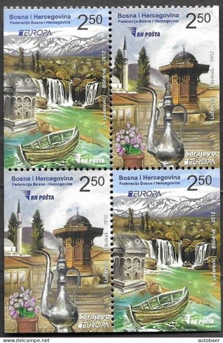 Bosna Bosnia Bosnien (Sarajevo) 2012 Europa Cept Michel 589-90D/E Aus MH Ex Booklet Carnet MNH ** Postfrisch Neuf - 2012