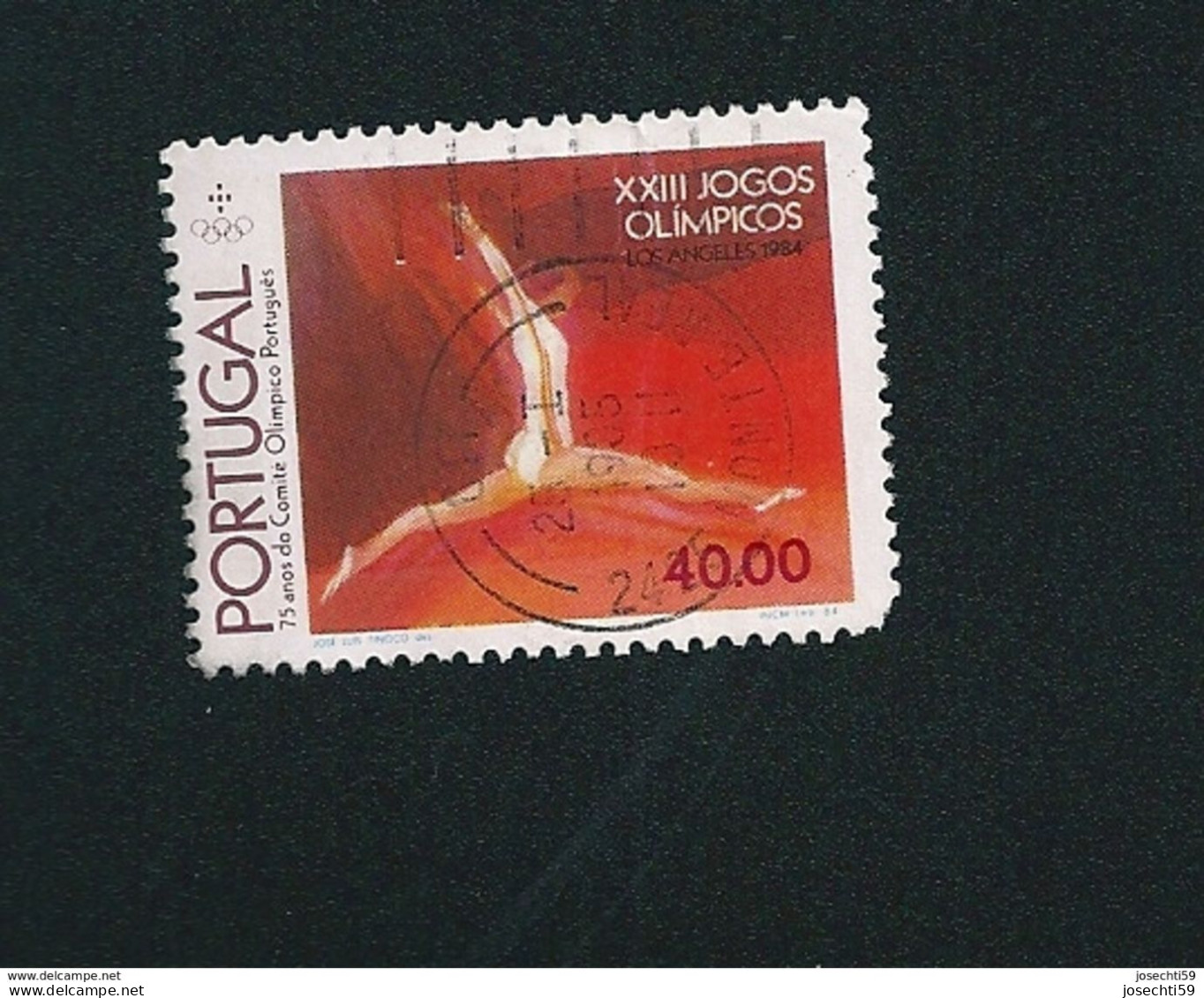 N° 1615 JO à Los Angelès, Gymnastique Féminine 40.00 Timbre Portugal Oblitéré 1984 - Gebraucht
