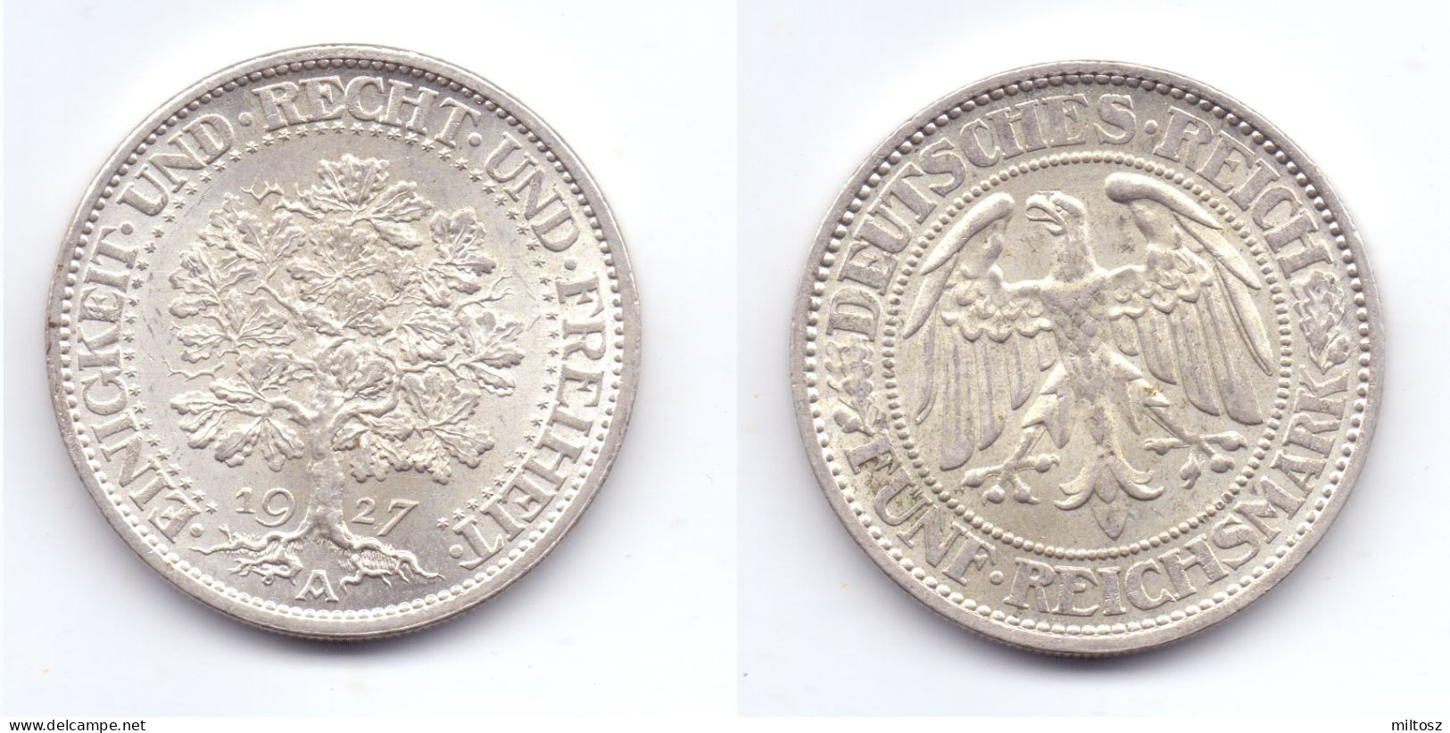 Germany 5 Reichsmark 1927 A - 5 Reichsmark