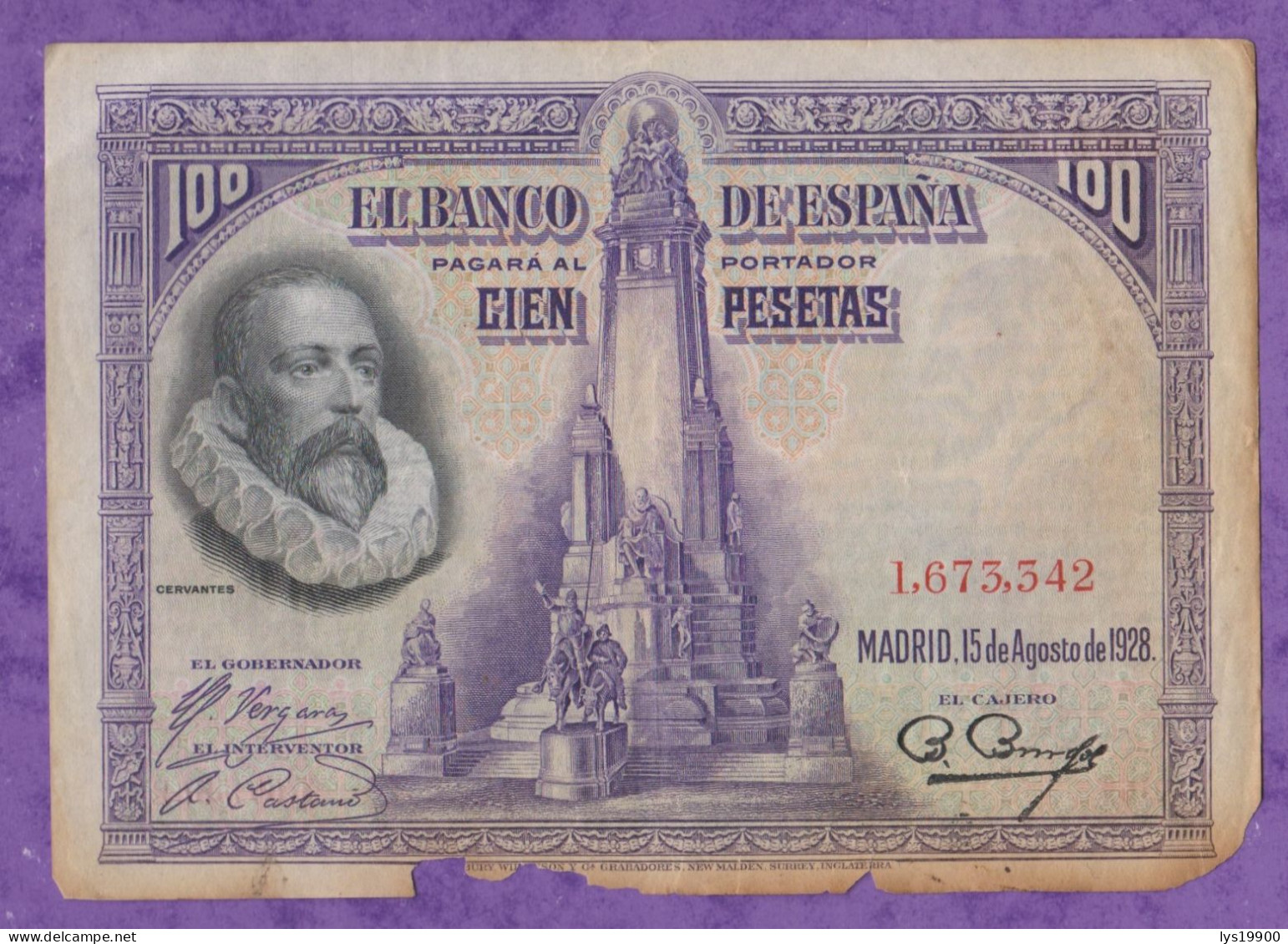 100 Pesetas 1928 Espagne - 100 Pesetas
