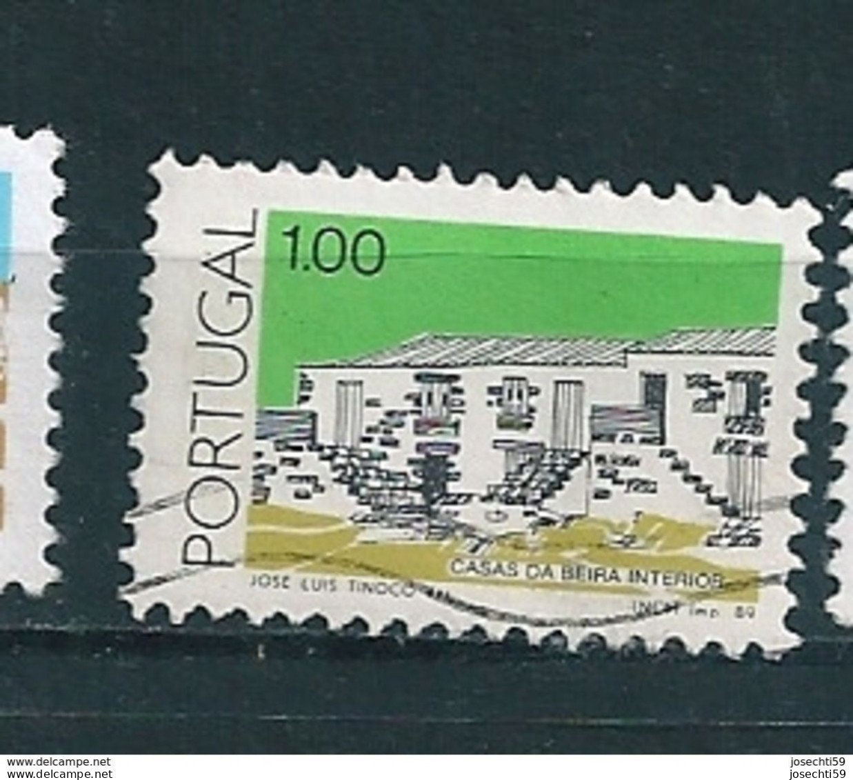 N° 1759  Habitations Locales Beira Timbre Portugal	 1988  Oblitéré - Used Stamps