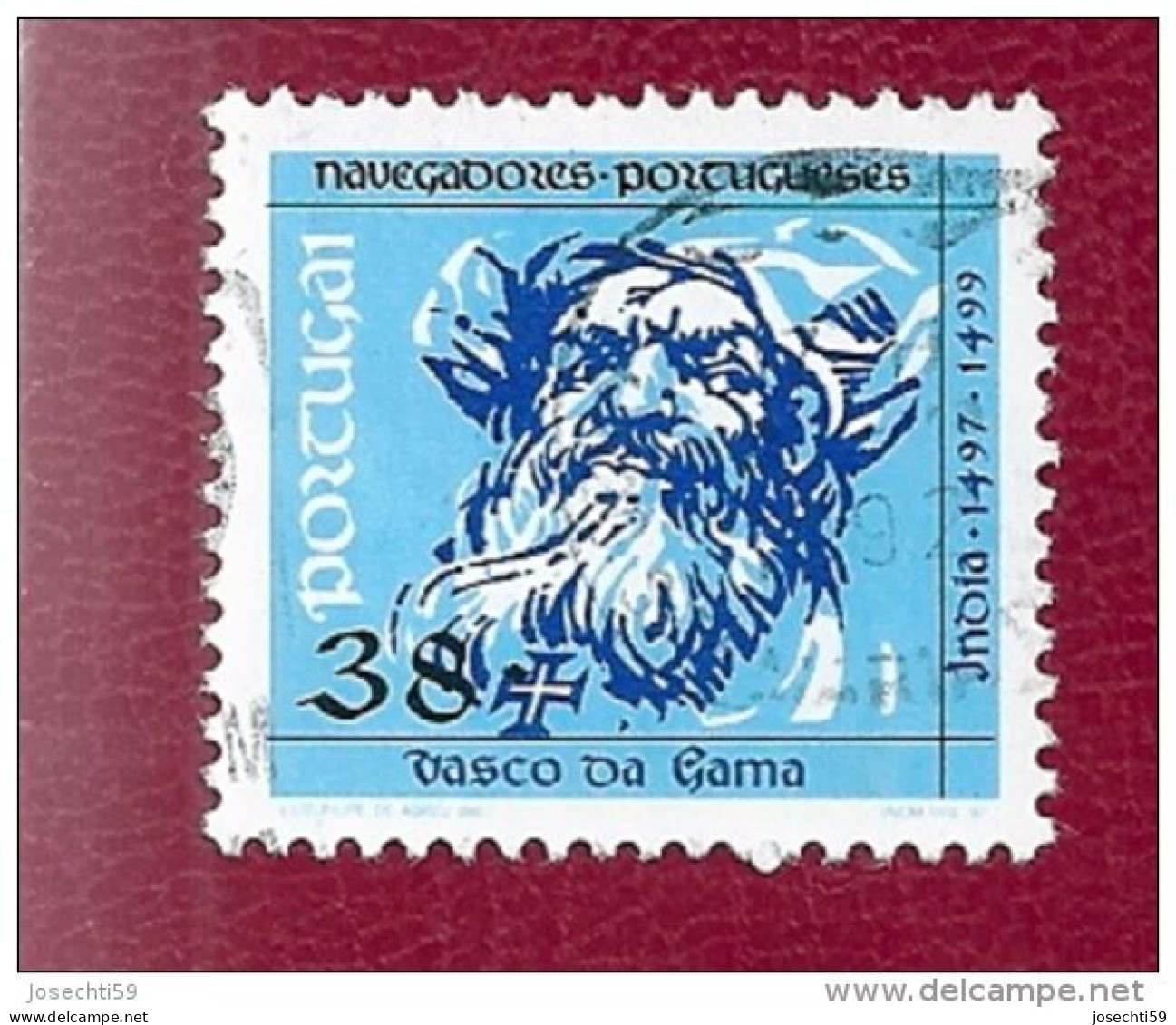 N° 1888 Navigateurs Portugais 38e Vasco De Gama  (Inde 1497-1499) Timbre Portugal 1992 - Used Stamps