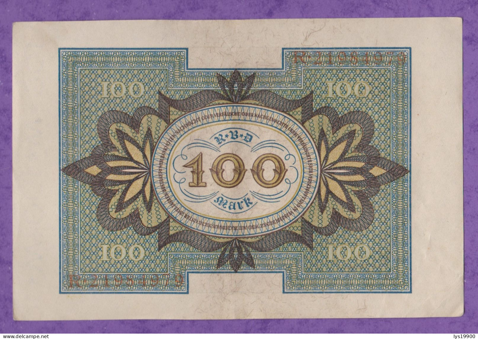 100 Mark 1920 Allemagne - 100 Mark