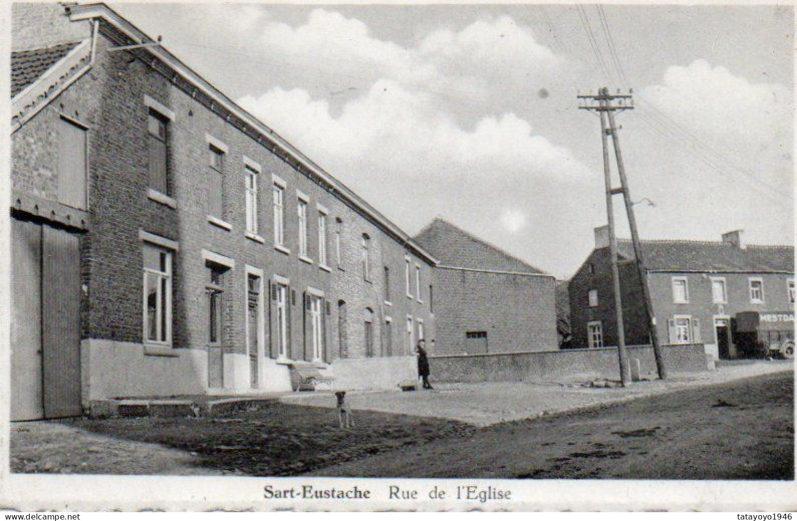 Sart-Eustache  Rue De L'eglise  Carte Festonnée Voyagé Dans Les Années 80 - Fosses-la-Ville