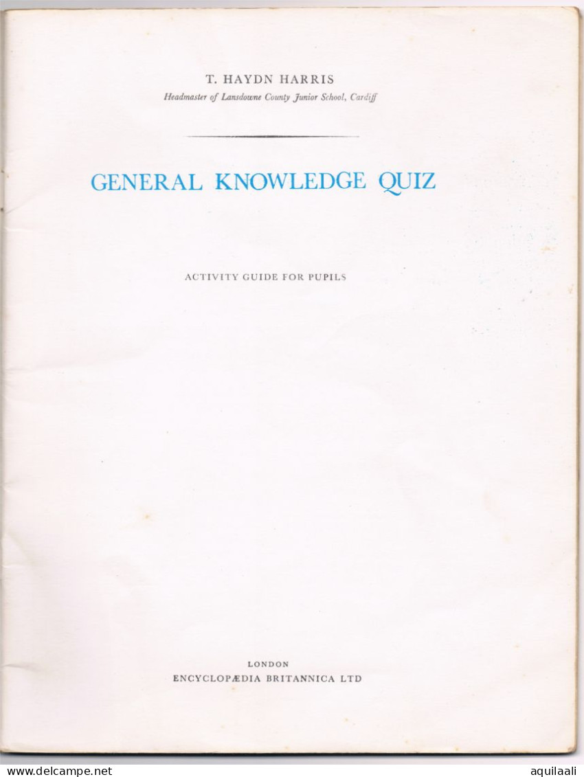 General Knowledge Quiz. 1963 Encyclopedia Britannica Ltd. - Educazione/ Insegnamento