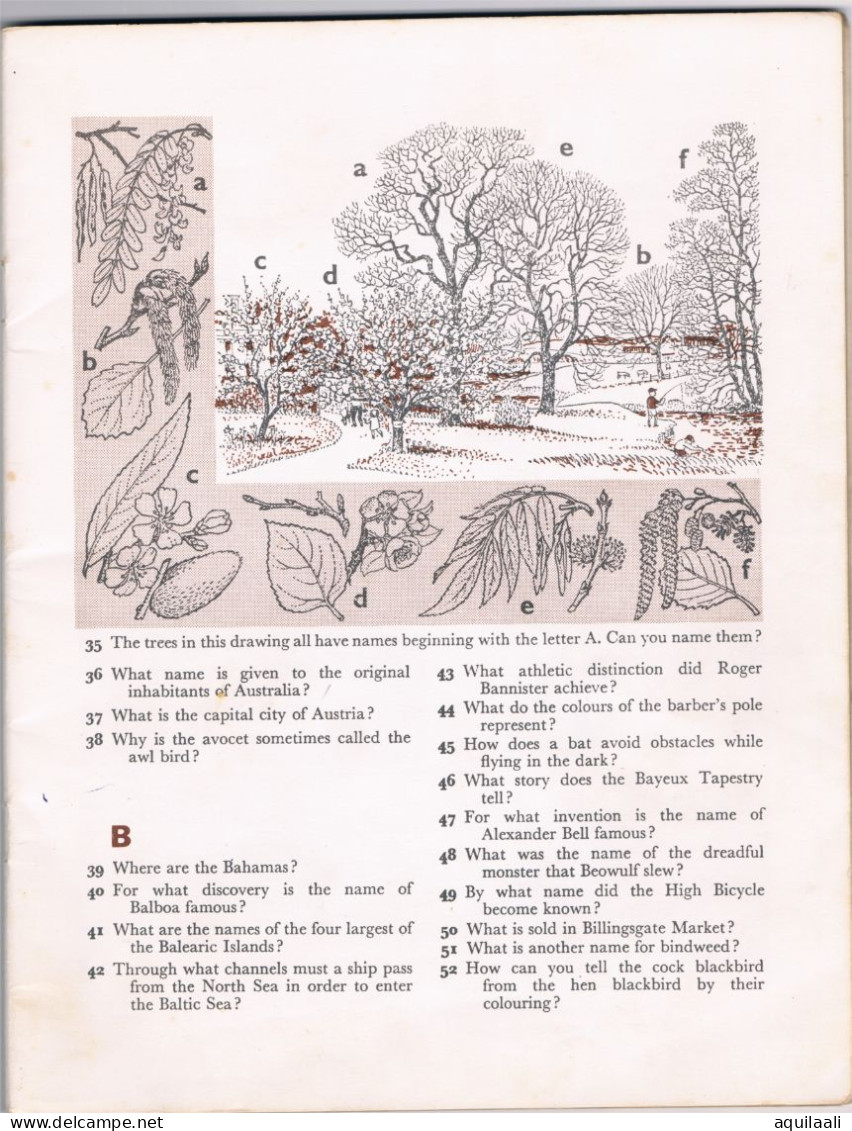 General Knowledge Quiz. 1963 Encyclopedia Britannica Ltd. - Opvoeding/Onderwijs