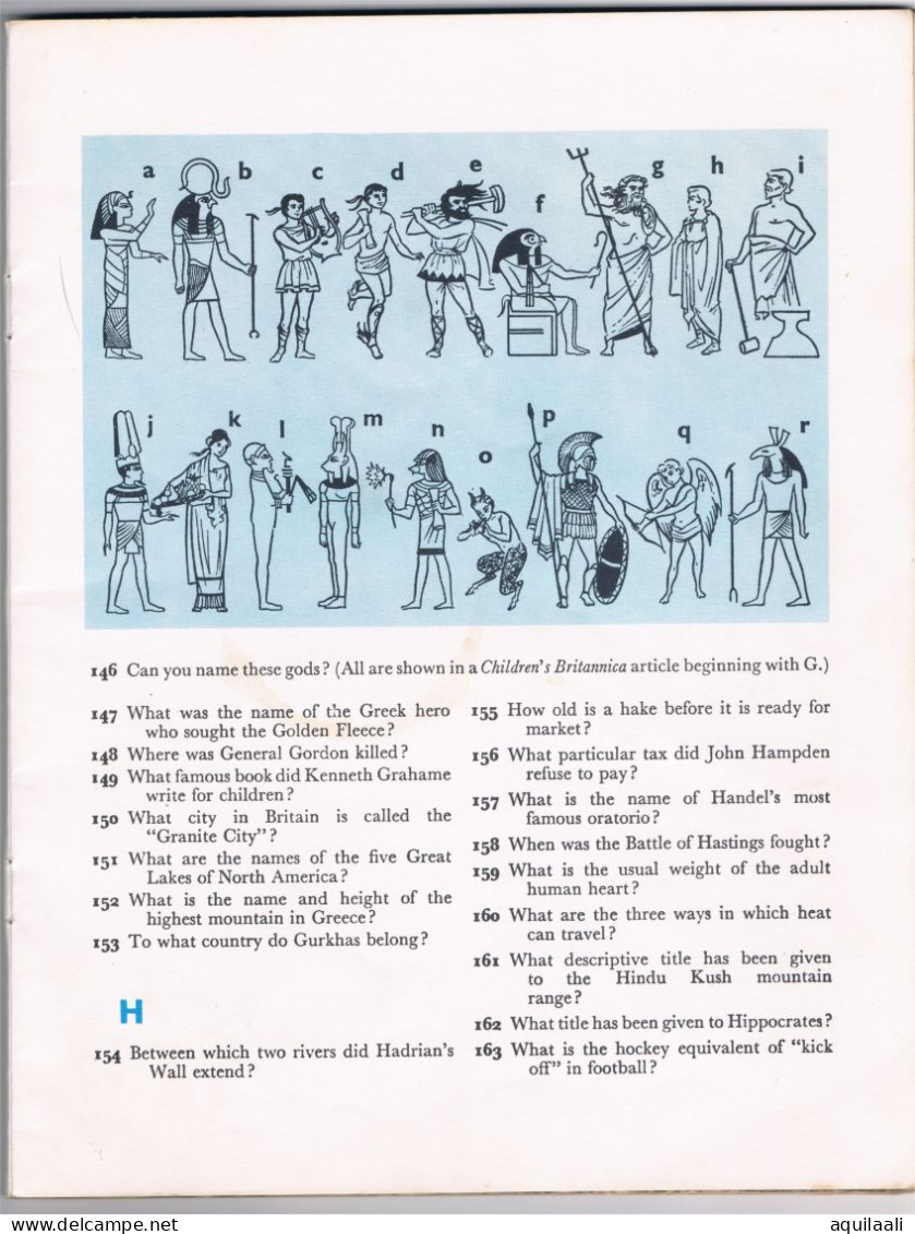 General Knowledge Quiz. 1963 Encyclopedia Britannica Ltd.