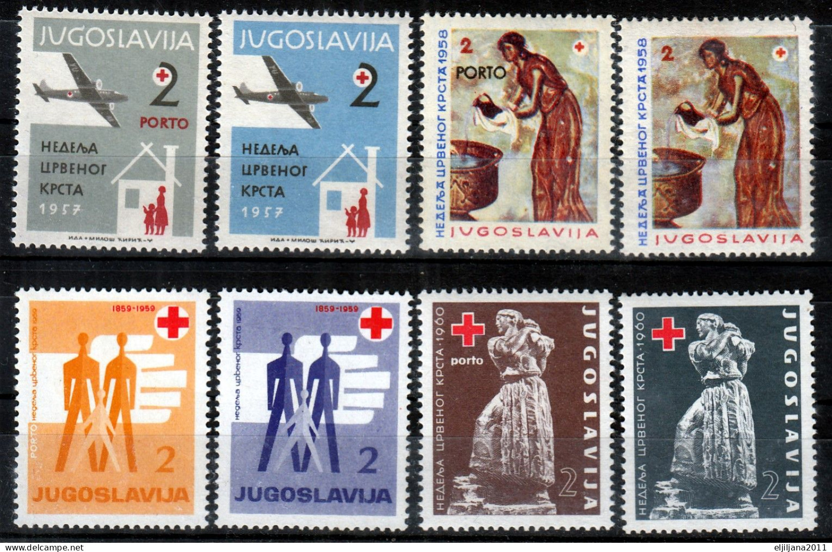 Action !! SALE !! 50 % OFF !! ⁕ Yugoslavia 1957 - 1960 ⁕ Postage Due & Red Cross ⁕ 8v MNH - Beneficenza