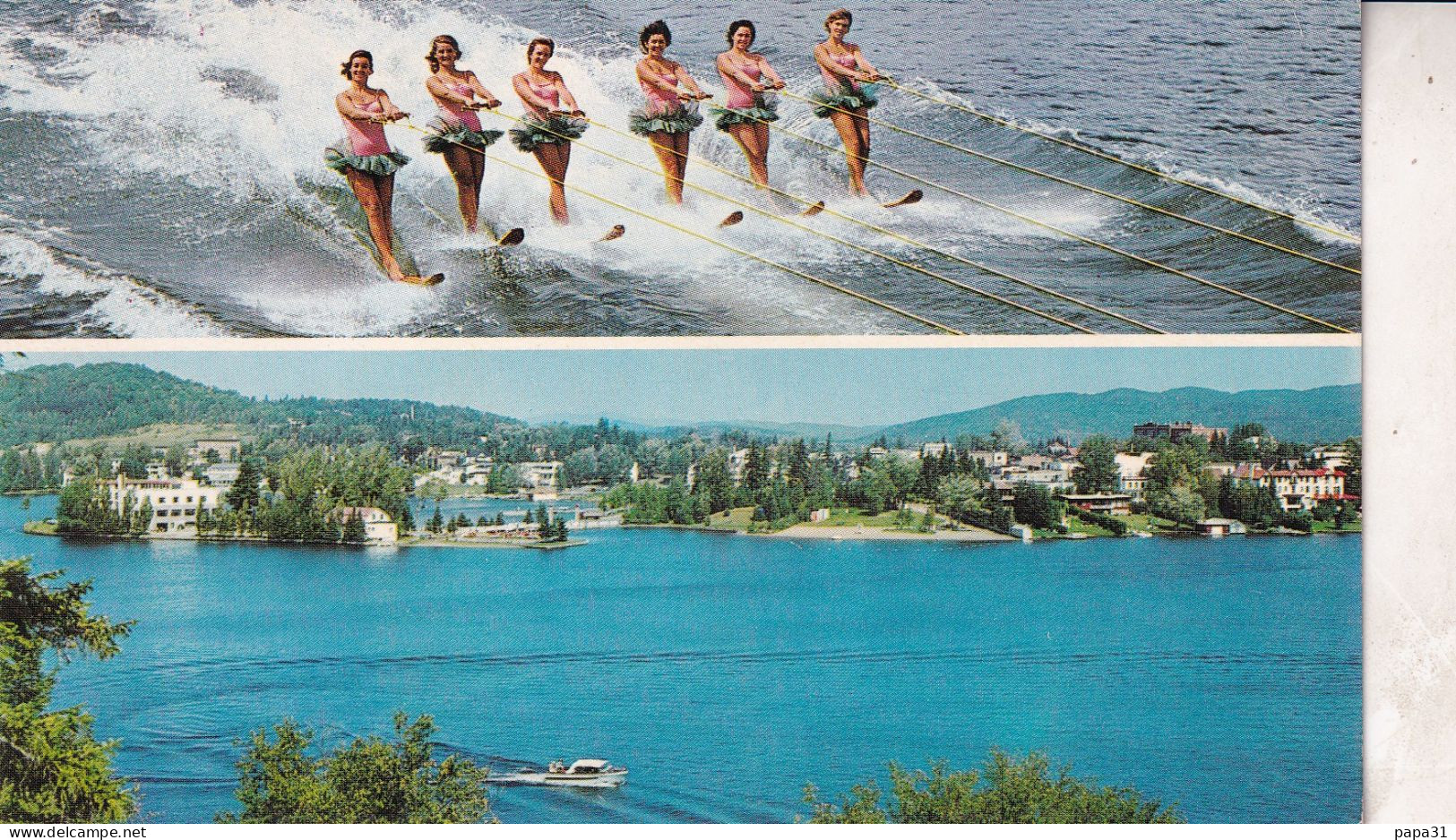 Ski Nautique - Jeunes Filles Sur Des Skis Nautiqyes Au Lac Des Sables Ste Agathe Des Monts - CANADA - Sci Nautico