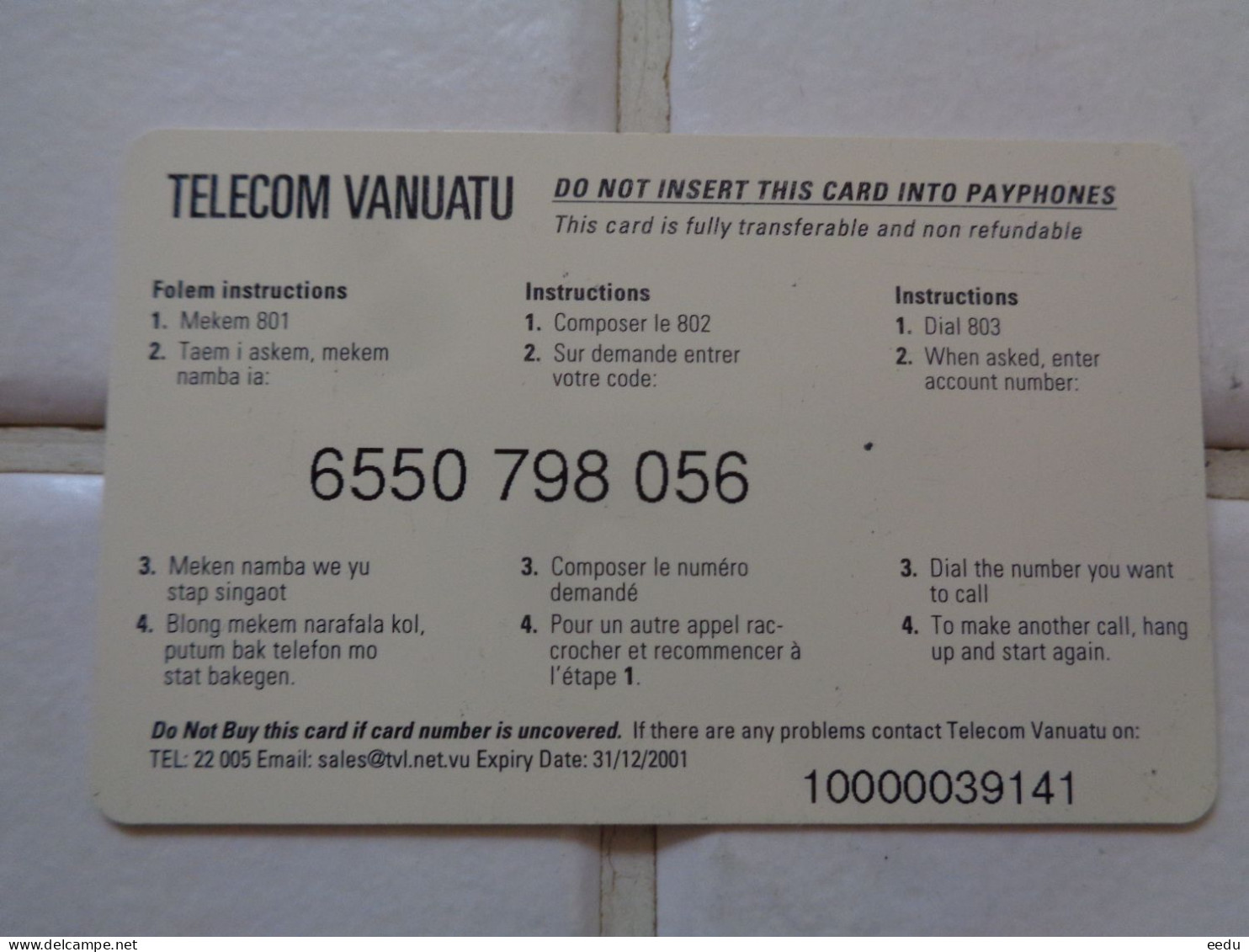 Vanuatu Phonecard - Vanuatu