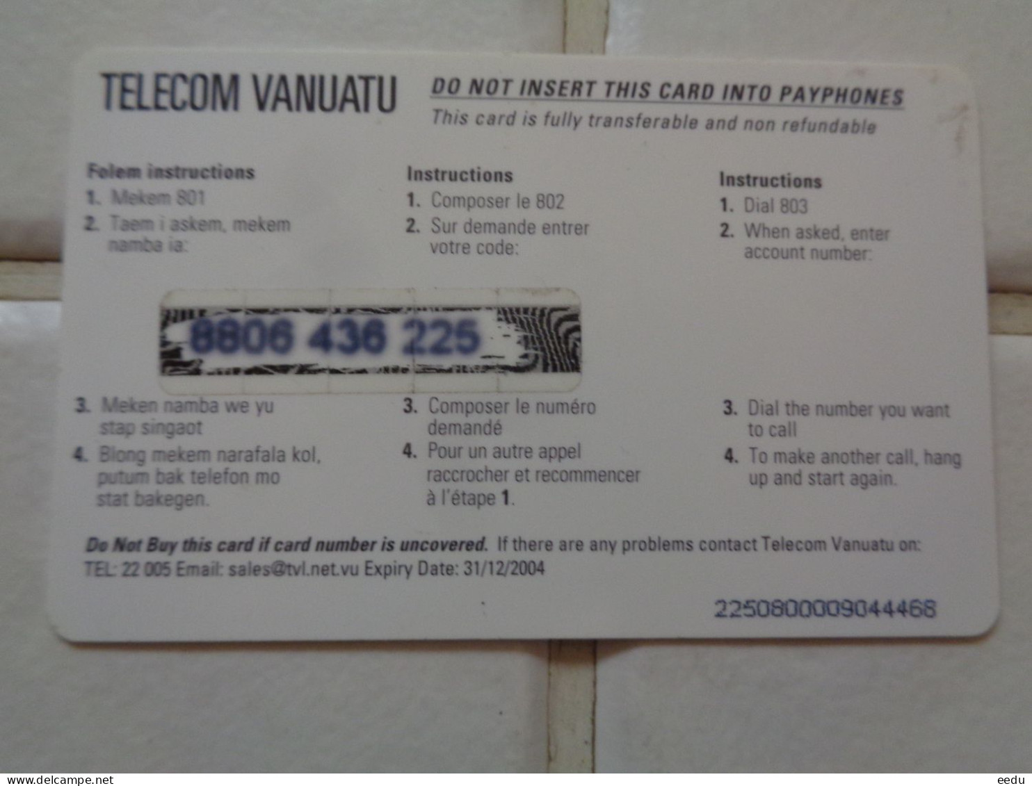 Vanuatu Phonecard - Vanuatu