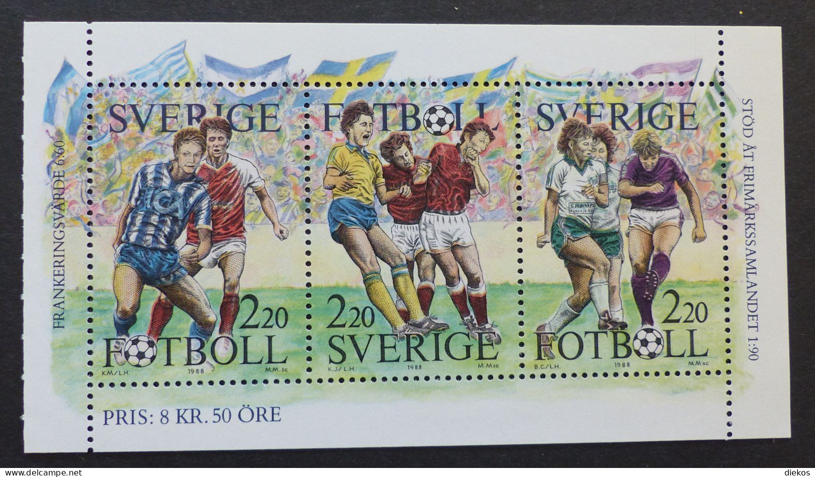 Sverige  1988  MI. 1305  Football Postfrisch MNH ** #6128 - Blocks & Sheetlets