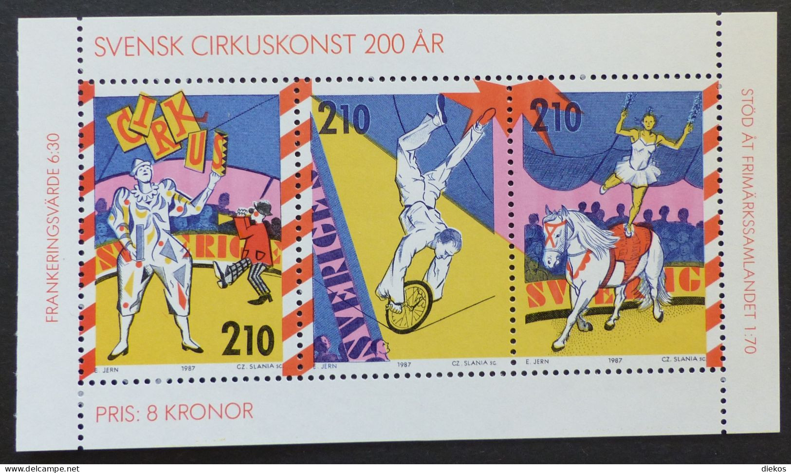 Sverige  1987  MI. 1450 - 1452 Circus Acrobat Horse   Postfrisch MNH ** #6129 - Blocs-feuillets