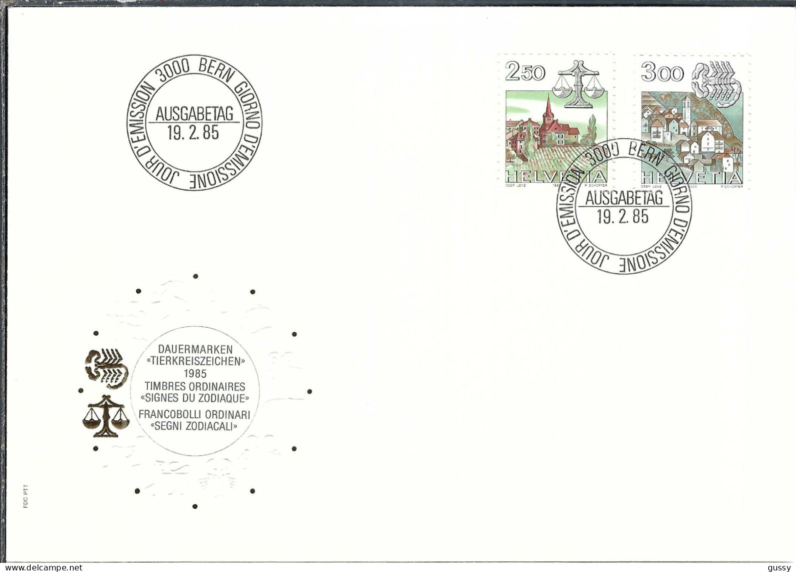 SUISSE 1985:  FDC "Spéciaux" - FDC