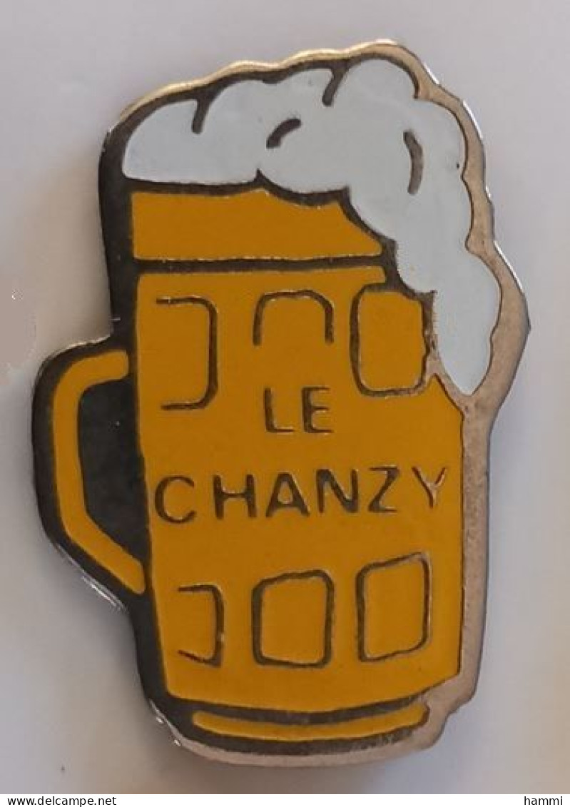 YY493 Pin's Chope Bière Beer BAR LE CHANZY Sainte-Menehould Marne Achat Immédiat Immédiat - Bière