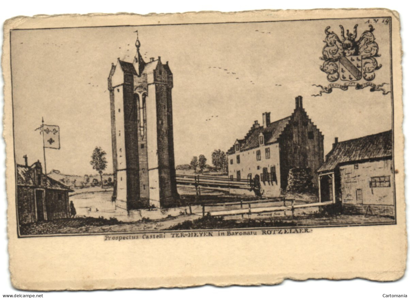 Rotselaar  - Oude Gravure Van Het Domein Terheide Volgen J. Le Roy De Haag 1730 - Rotselaar