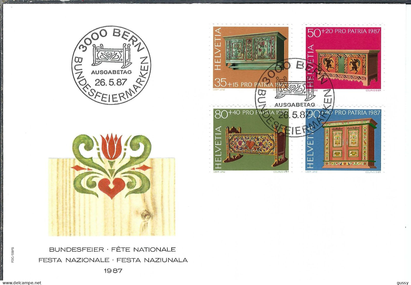 SUISSE 1987:  FDC "Pro Patria" - FDC