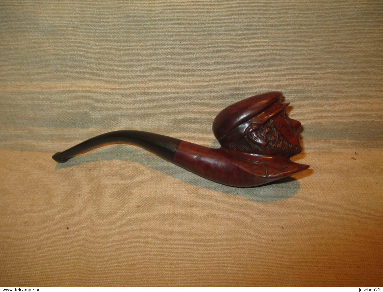 Ancienne Pipe Sina En Bruyère Sculptée Homme Début XX ème - Heather Pipes