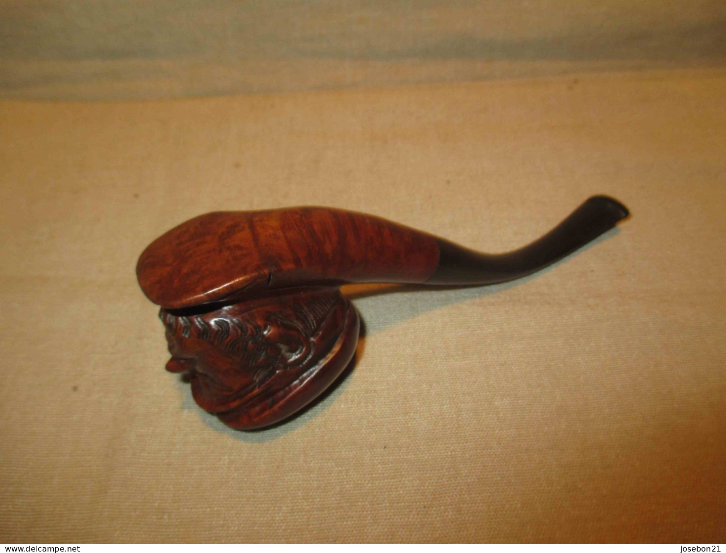 Ancienne Pipe Sina En Bruyère Sculptée Homme Début XX ème - Heather Pipes