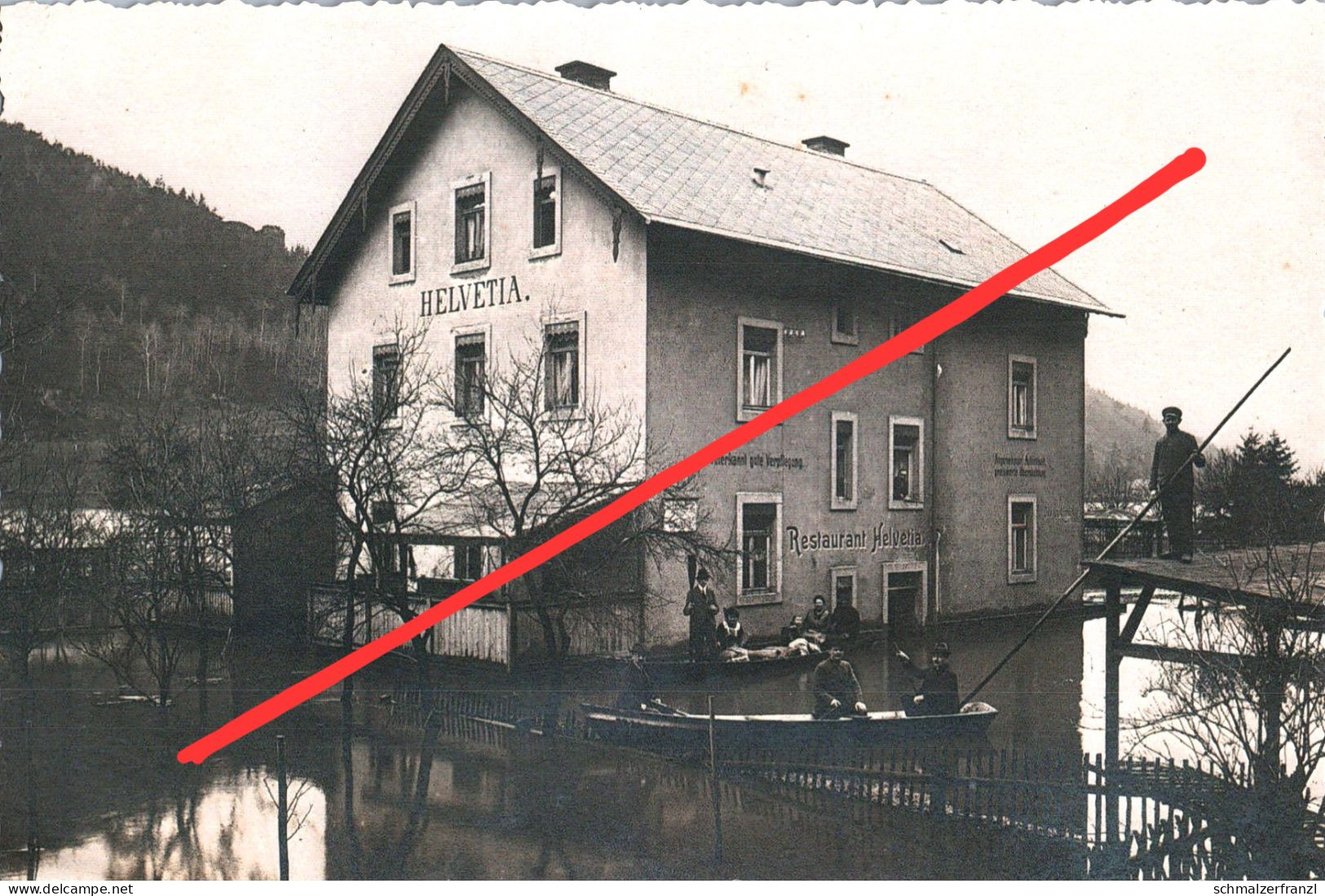 REPRO Foto Schmilka Hotel Helvetia ? Hochwasser A Schöna Krippen Bad Schandau Pirna Herrnskretschen Sächsische Schweiz - Schmilka