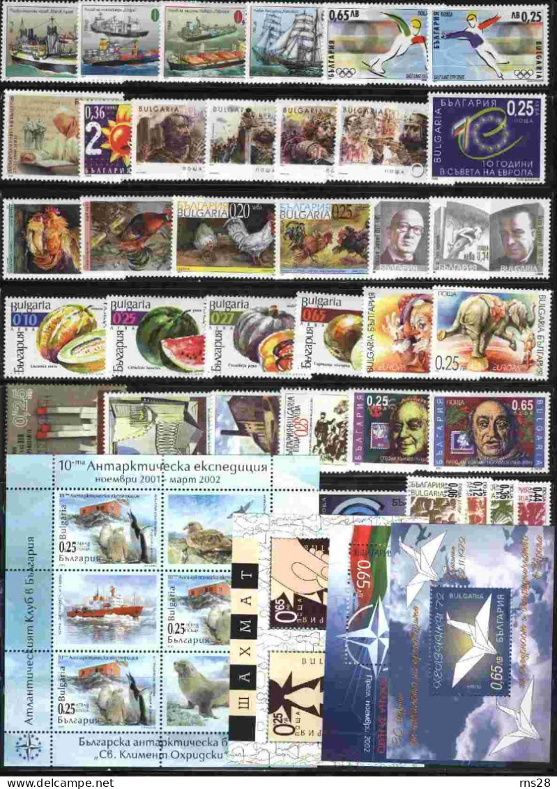 Bulgarie 2002 Neuf Sans Charnieres , Annee Complete Selon Catalogue Scott - Komplette Jahrgänge