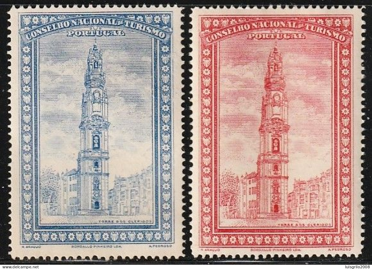 Vignettes/ Vinhetas, Portugal - 1930, Conselho Nacional De Turismo. Torre Dos Clérigos, Porto -||- MNH, Sans Gomme - Local Post Stamps