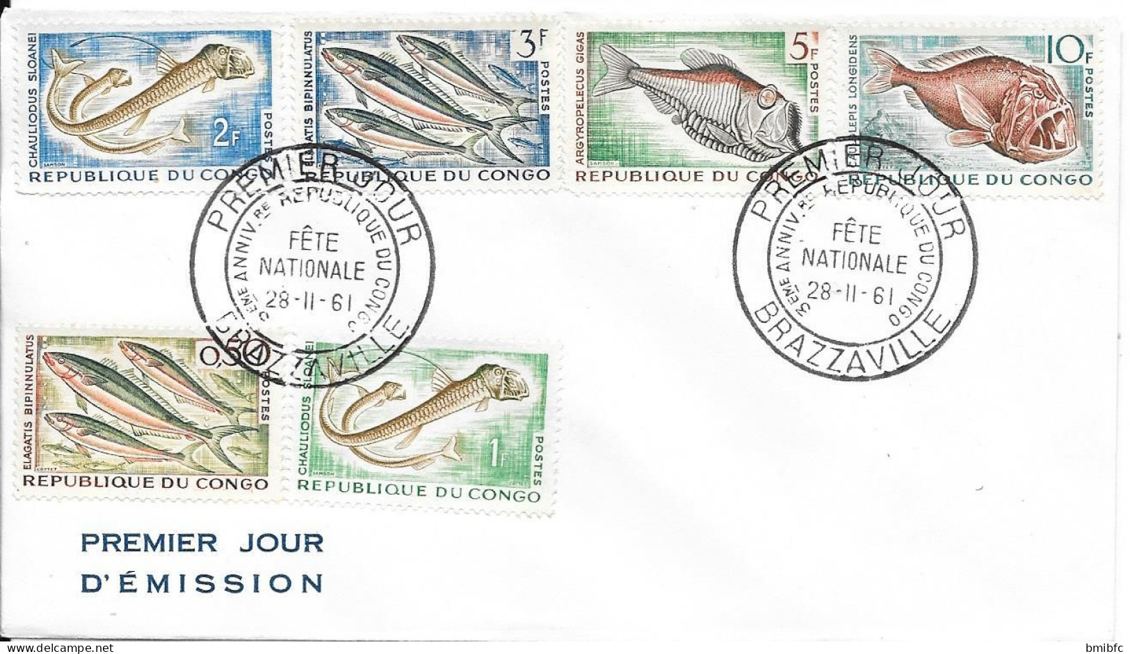 FDC RÉPUBLIQUE DU CONGO - FÊTE NATIONALE 28-11-61 BRAZAVILLE - FDC