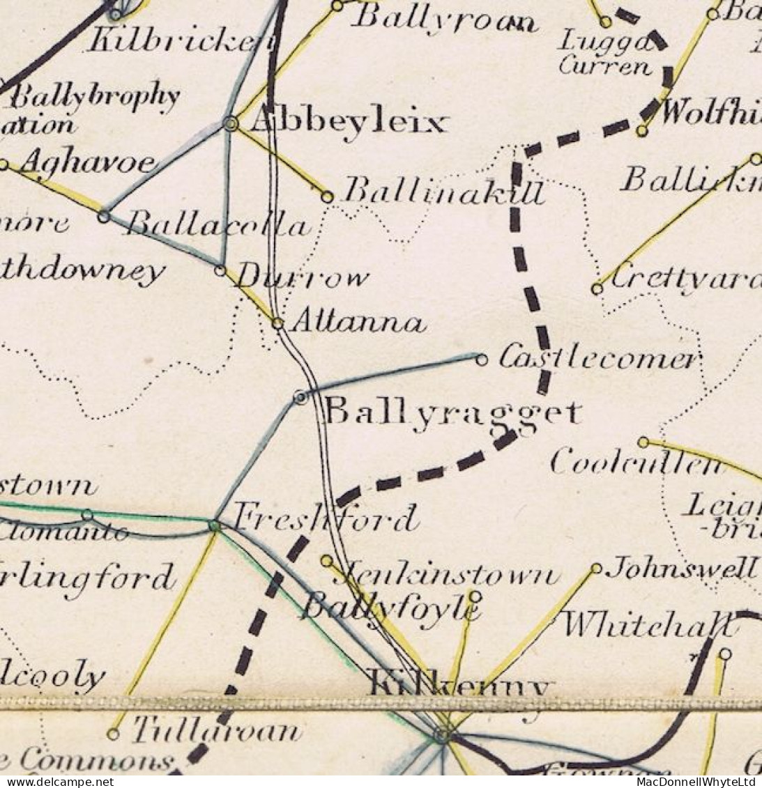 Ireland Limerick Kilkenny 1842 Letter Ballynacourty To Castlecomer With Italic "Kilmallock/Penny Post" Cross-country Rou - Prephilately