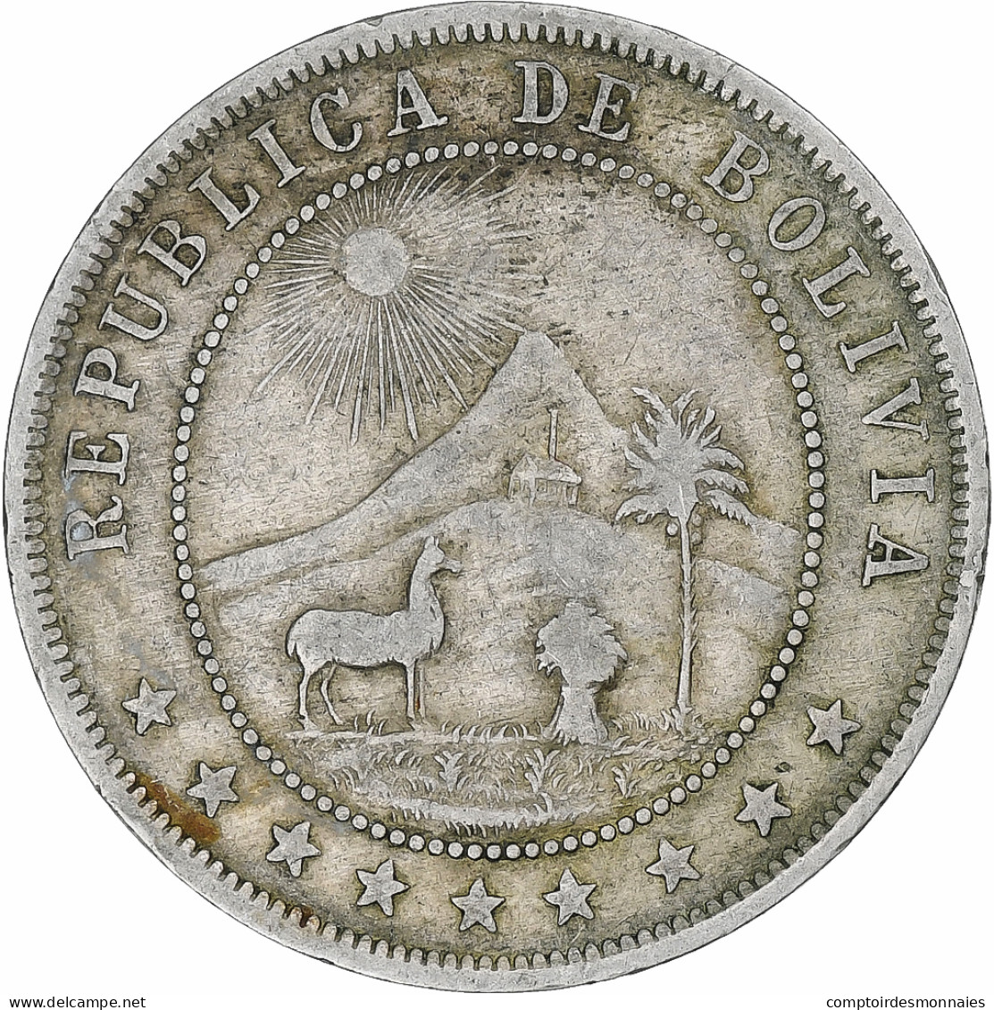 Bolivie, 10 Centavos, 1918, Heaton, Cupro-nickel, TB+, KM:174.1 - Bolivie