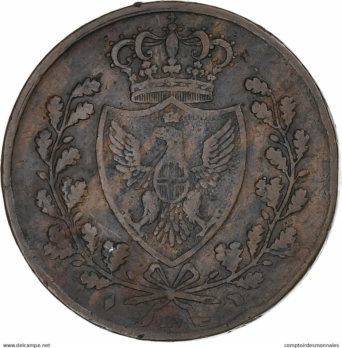 Italie, Royaume De Sardaigne, Charles Félix, 5 Centesimi, 1826, Torino, Cuivre - Italian Piedmont-Sardinia-Savoie