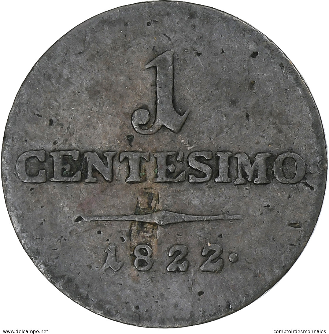 Italie, Franz I, Centesimo, 1822, Milan, Cuivre, TB+, KM:1.2 - Lombardo-Veneto