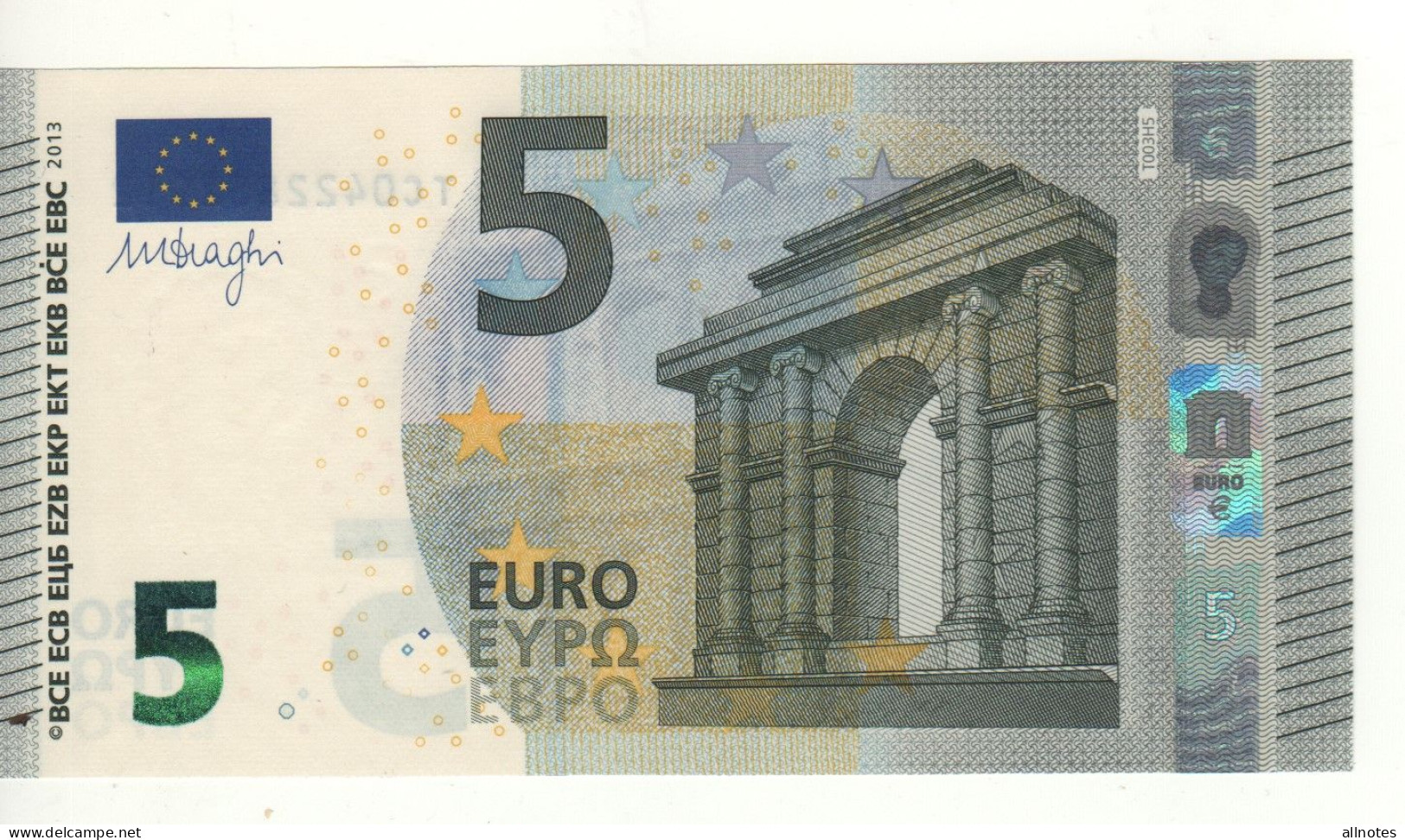 5 EURO  "Ireland"    DRAGHI    T 003 H5      TC0422882912  /  FDS - UNC - 5 Euro