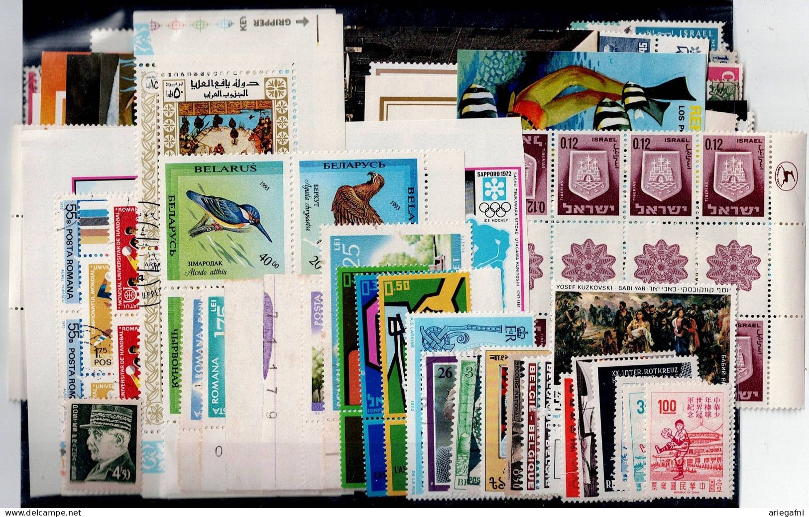 LOT OF 244 STAMPS MINT+USED+ 16 BLOCKS MI- 90 EURO VF!! - Collections (sans Albums)