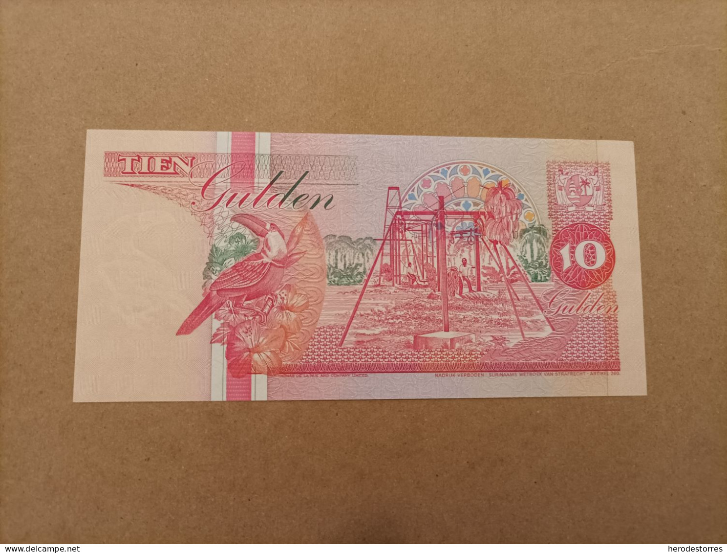 Billete De Suriname 10 Gulden, Año 1991, UNC - Surinam