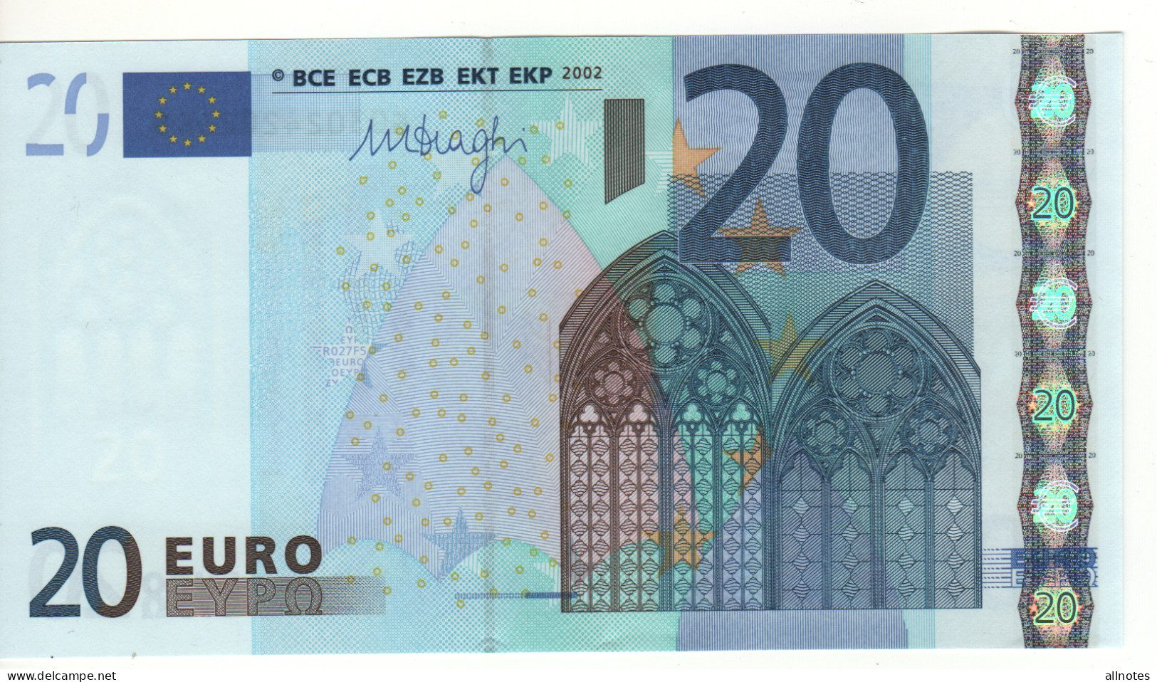 20 EURO  "G"   CIPRO    Firma Draghi   R 027 F5   /  FDS - UNC - 20 Euro