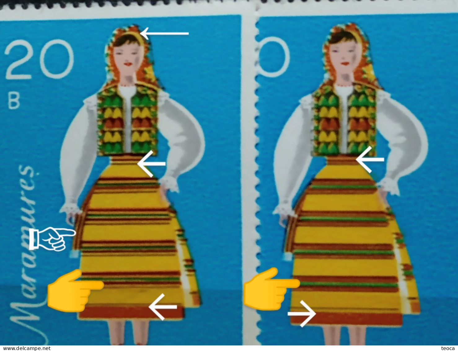 Errors Romania 1979 # Mi 3658 Traditional Folk Costumes Of The Maramures Area Printed With Multiple Printing Errors - Abarten Und Kuriositäten